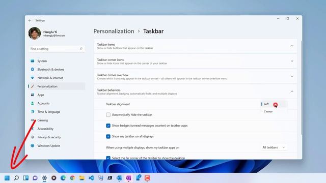 Windows 11 - Moving Start to left смотреть онлайн