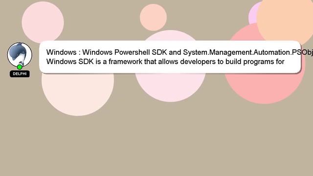 Windows : Windows Powershell SDK and System.Management.Automation.PSObject смотреть онлайн