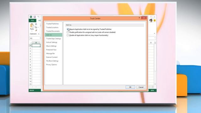 How to view or change the add in security settings in Microsoft® Excel 2013 on a Windows® 8 PC смотреть онлайн