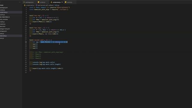 Тестируем мемоизированную функцию в JavaScript с помощью Jest смотреть онлайн