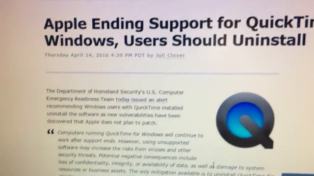 Uninstall Apple QuickTime from your Windows PC now! смотреть онлайн