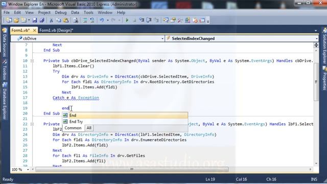 Visual Basic 2010 Tutorial, Create Window Explorer 3 Adding Try and Catch смотреть онлайн