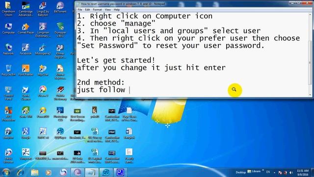 Youtube - How to reset username password in windows 7, 8, and 10 смотреть онлайн