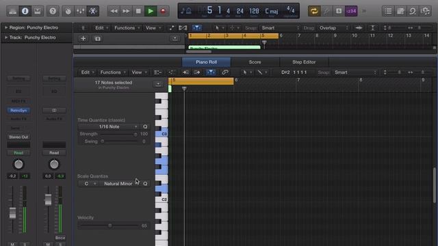 Logic Pro X - Working with MIDI - Scale Quantize смотреть онлайн