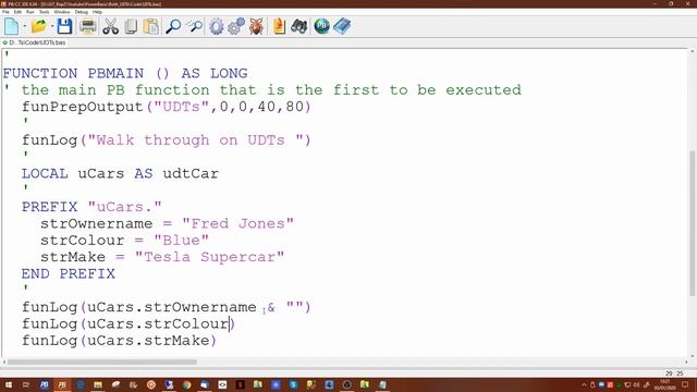PowerBasic Windows & Console Compilers - UDTs смотреть онлайн