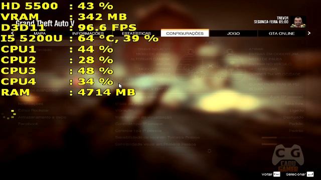GTA 5 Commandline Para PC Fraco Teste Intel HD Graphics 5500 Notebook I5 5200U #278 смотреть онлайн