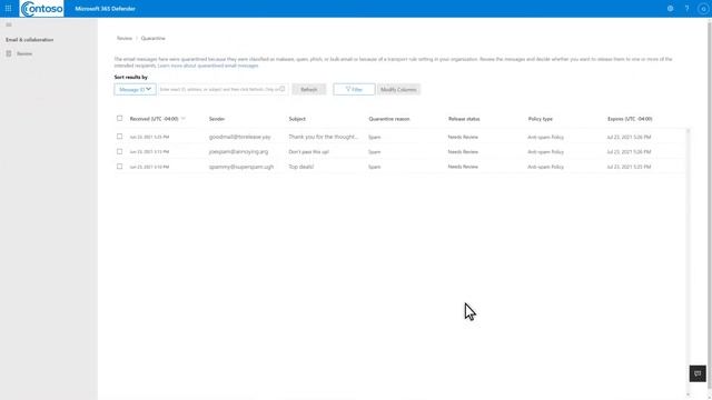 Managing the user quarantine in Microsoft Defender for Office 365 смотреть онлайн