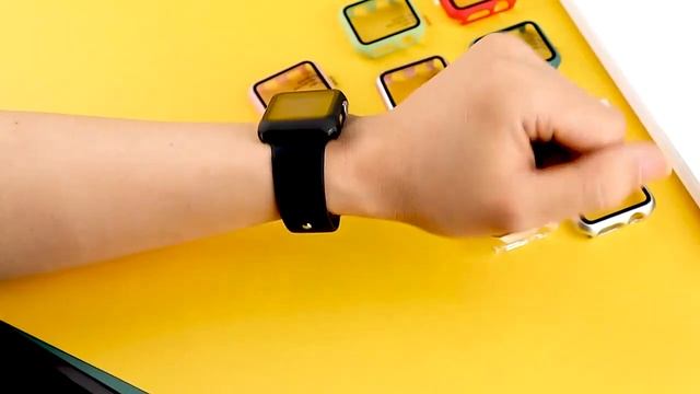 Solid Color Silicone Strap with case for Apple Watch Band Sport Bracelet for iwatch Serie 6 5 4 3 S смотреть онлайн