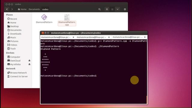 Diamond Pattern C++ Code (Linux) смотреть онлайн