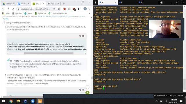 { BGP | Implementation | BFD} - Authentication for BFD смотреть онлайн