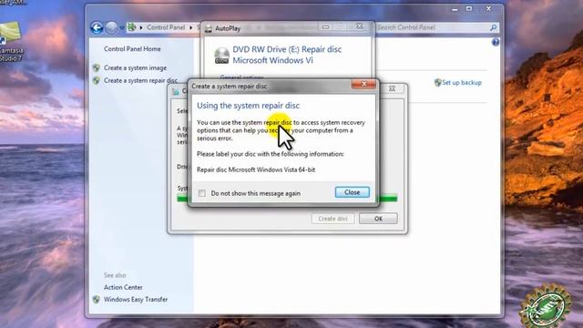 Creating System Repair Disk on Windows 7 смотреть онлайн