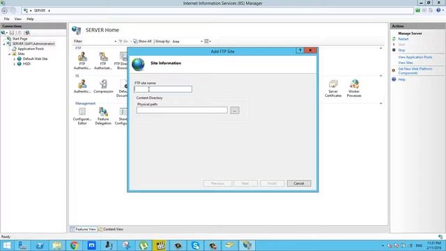 FTP(file Transfer Protocol) server 2012 R2 смотреть онлайн