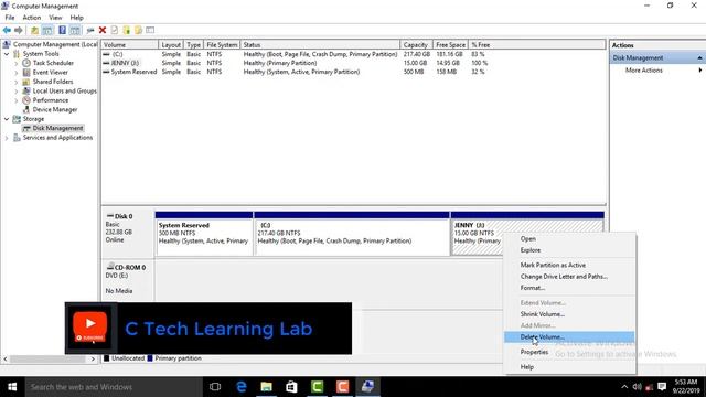 How to Delete Partition in Windows 10 OS смотреть онлайн