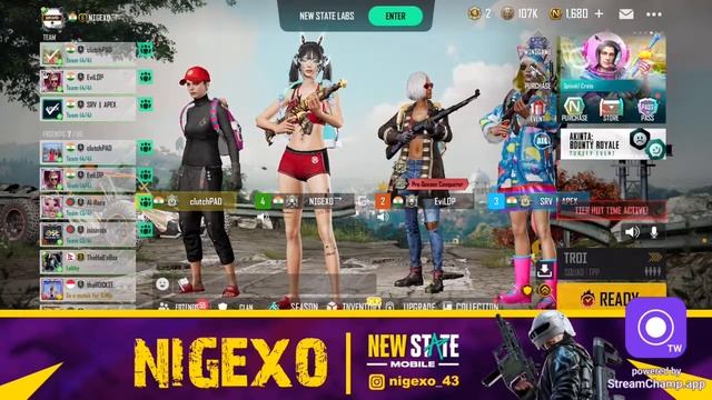 Pubg new state live Rank Push road to conqueror || Nigexo is live смотреть онлайн