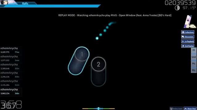 Osu! || MitiS - Open Window (feat. Anna Yvette) [BD's Hard] HD 97,28% смотреть онлайн