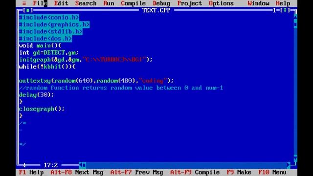 how to print text on screen randomly until user input in c graphics ? смотреть онлайн