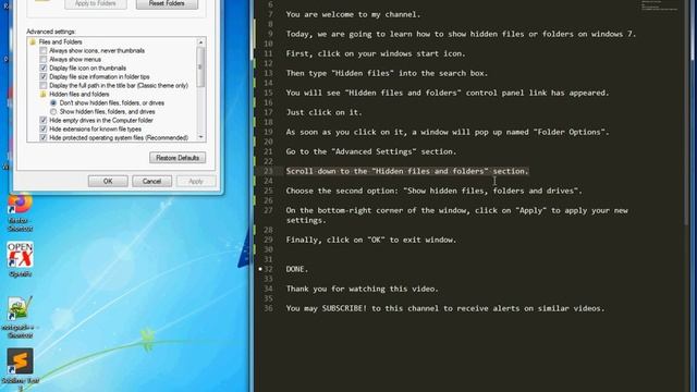Show Hidden Files And Folders on Windows 7 PC смотреть онлайн