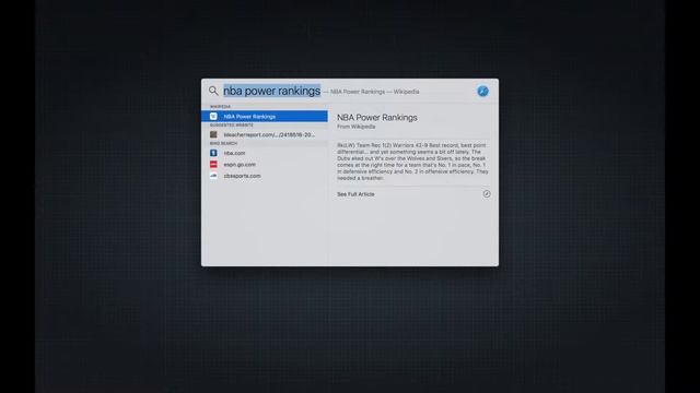 NBA Searches with Spotlight El Capitan смотреть онлайн