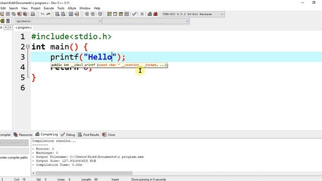 C Programming Tutorial - 2 - Print Text on the Screen смотреть онлайн