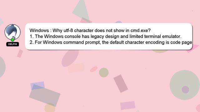 Windows : Why utf-8 character does not show in cmd.exe? смотреть онлайн