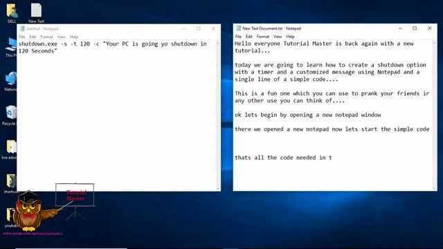 Create timer shutdown with a customized message using notepad in windows смотреть онлайн