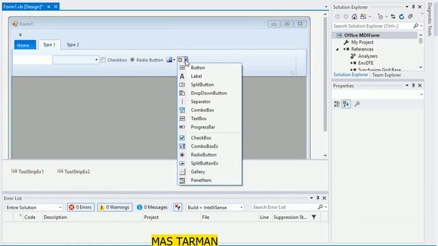 Synfusion Tutorial #2 - Create Office Menu MDI Form Visual Basic Net смотреть онлайн