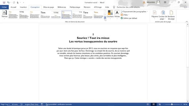 Comment changer le thème d'un document sur Word 2016 - Tutoriel complet смотреть онлайн