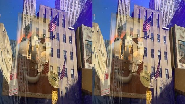 3D NY: Saks Windows and Rockefeller Center (YouTube 3D) - binaural sound смотреть онлайн