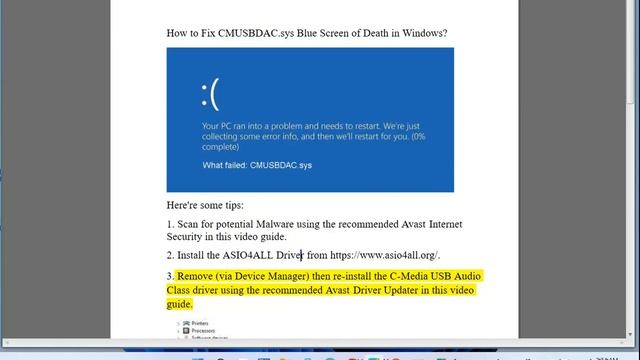 Fix CMUSBDAC.sys Blue Screen of Death Error in Windows 10/8/7 смотреть онлайн