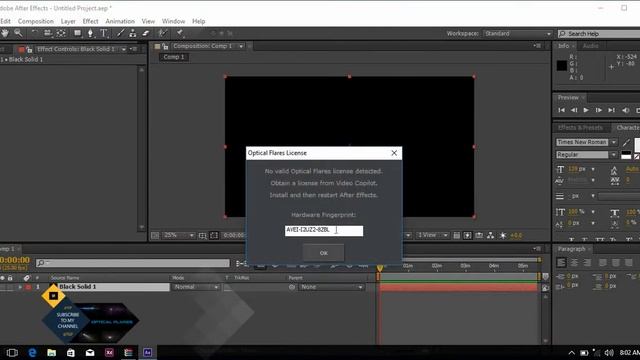Installation Of Optical Flares + Full Version In After Effects смотреть онлайн
