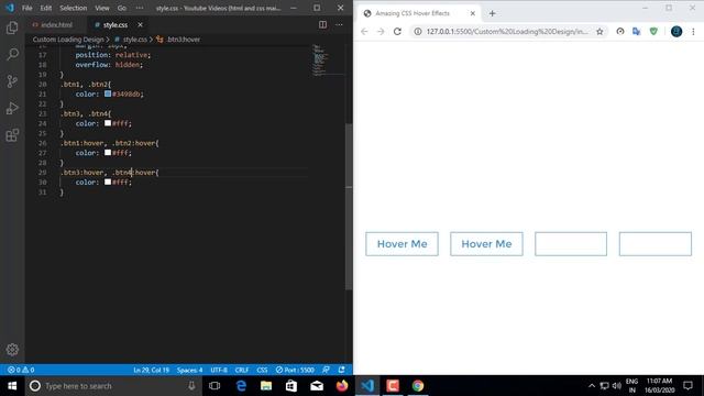 Amazing CSS Hover Effects l HTML5 and CSS3 l Visual Code Studio смотреть онлайн