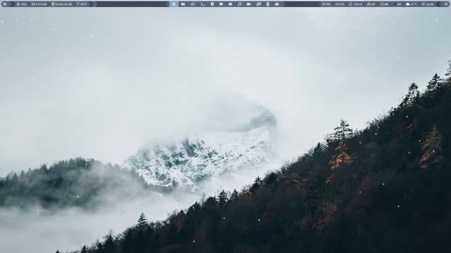 Рабочий стол Linux (Polybar + Xsnow) смотреть онлайн