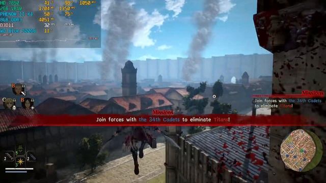 Attack on Titan 2 (HD 7850/R7 265/R7 370 | Phenom II X4) [Medium] смотреть онлайн