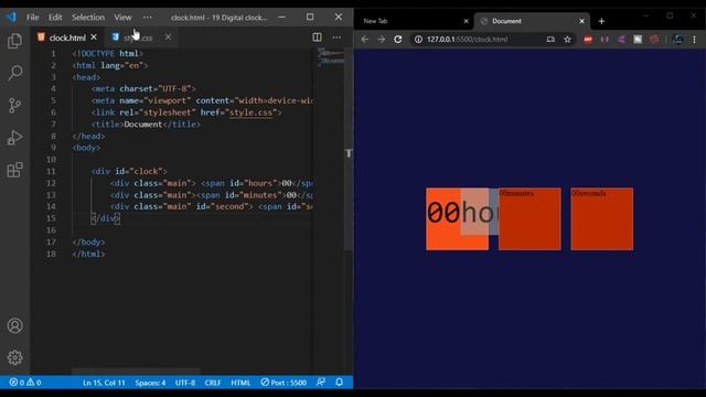 How to Build a Digital Clock Using HTML, CSS & JavaScript. смотреть онлайн