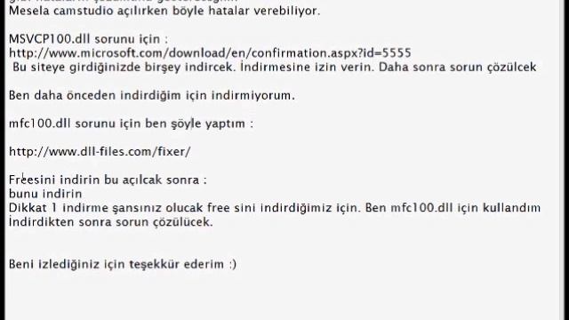 mfc100.dll Gibi Hataların Çözümü смотреть онлайн