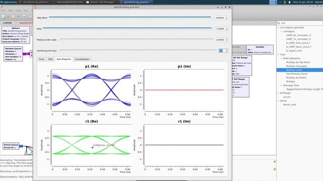 Wave Forming and Matched Root Raised Cosine (RRC) Filter. In gnuradio 3.9 смотреть онлайн
