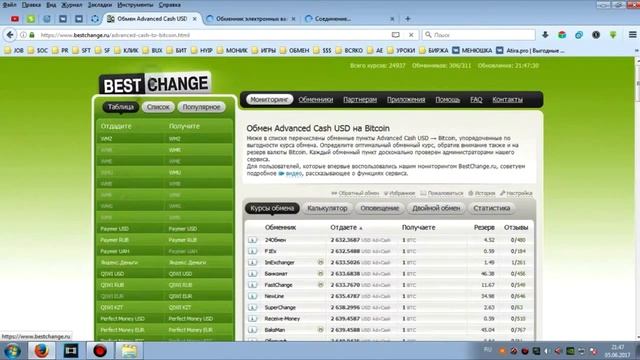 Мониторинг BESTCHANGE , Как обменивать валюту быстро и по лучшему курсу Бестчендж