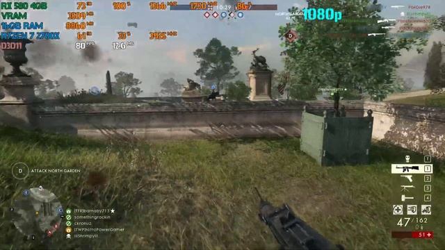 Battlefield 1 MP 1080p & 1440p Ultra Settings Performance Test | Ryzen 7 2700X + RX 580 4GB смотреть онлайн