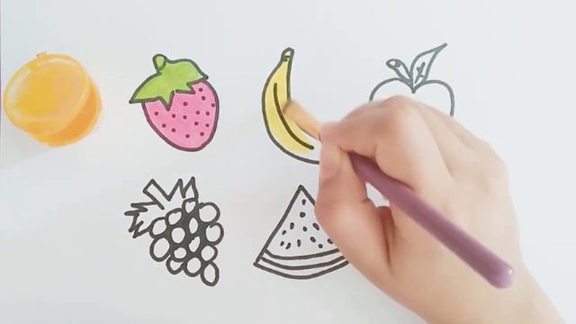 Bolalar uchun mevalarni chizish/Drawing fruits for children/Рисование фрукты для детей смотреть онлайн