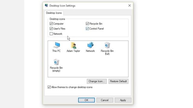 How to Restore Desktop Icons in Windows 10 - My Computer, Control Panel, Recycle Bin, etc. смотреть онлайн