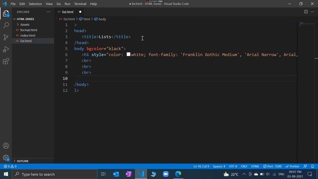 HTML Tutorial Part 4 (Adding Lists) смотреть онлайн