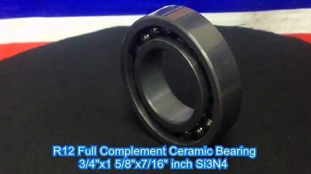 R12 Full Complement Ceramic Bearing 3/4"x1 5/8"x7/16" inch Si3N4 смотреть онлайн