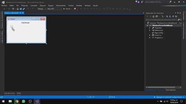 Primer proyecto Windows Forms Visual studio 2017 смотреть онлайн