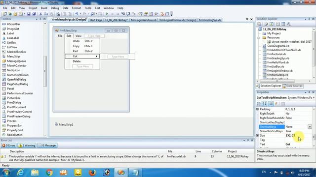 How does work Menu Strip tool in visual basic vb.net смотреть онлайн