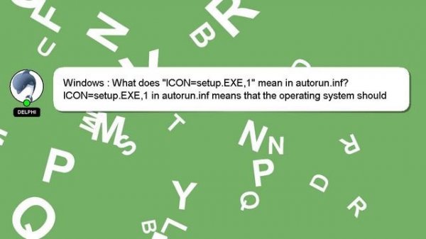 Windows : What does "ICON=setup.EXE,1" mean in autorun.inf?