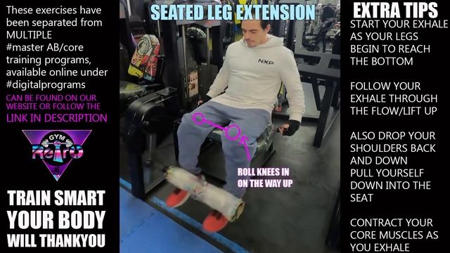 SEATED LEG EXTENSION - Gym & Fitness exercise TIPS & TRICKS смотреть онлайн