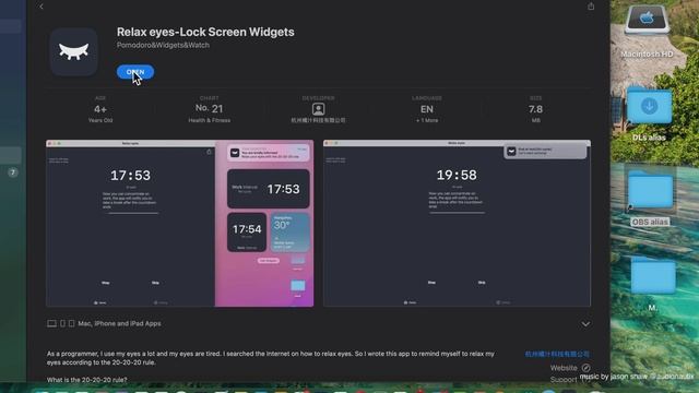 Relax Eyes Lock Screen Widgets Mac App Store (Basic Overview) смотреть онлайн