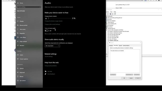 No Audio Output Device is Installed, windows update, no output devices found no input devices found смотреть онлайн