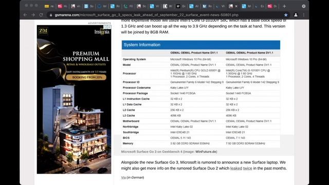 Microsoft Surface Go 3 Specifications Leaked смотреть онлайн