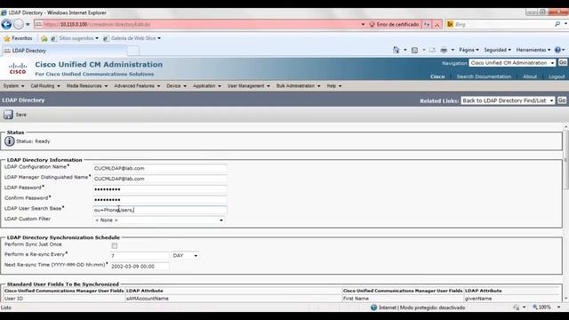 Configuring LDAP CUCM 10 смотреть онлайн